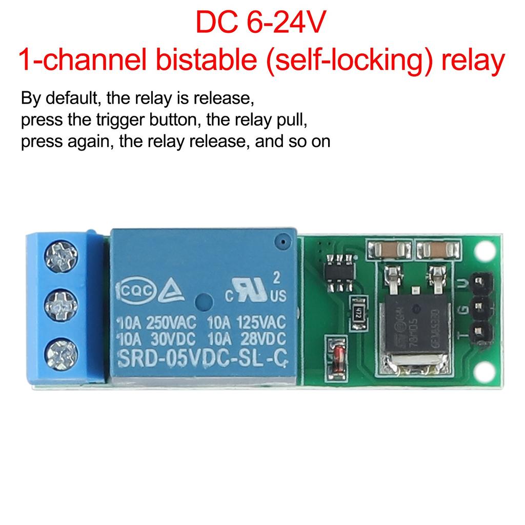 6-24V Flip-Flop Latch Relay Bistable Self-locking Low Pulse Trigger Module