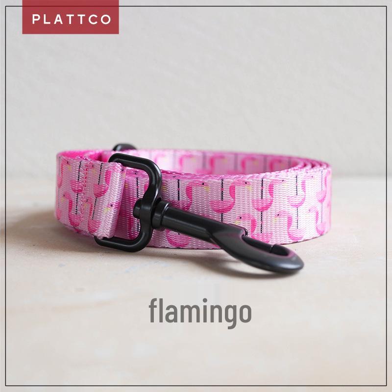 PLATTCO Flamingo Pattern Dog Leash - Unique Design, In Stock (PDL313) Medium 2.5cm*120cm