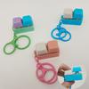 Pop Fidget Keychains Blue-Stress Relief Toys For Adults Desk Accessories Keychain With Rubber Bands