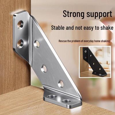 Stainless Steel Triangular Reinforcement Bracket - 90° Angle Support for Cabinets