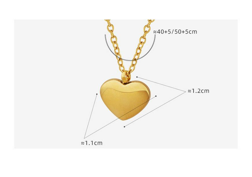 Qiong Yao 18K Gold-Plated Heart Couple Necklace - Trendy Titanium Steel Clavicle Chain P051