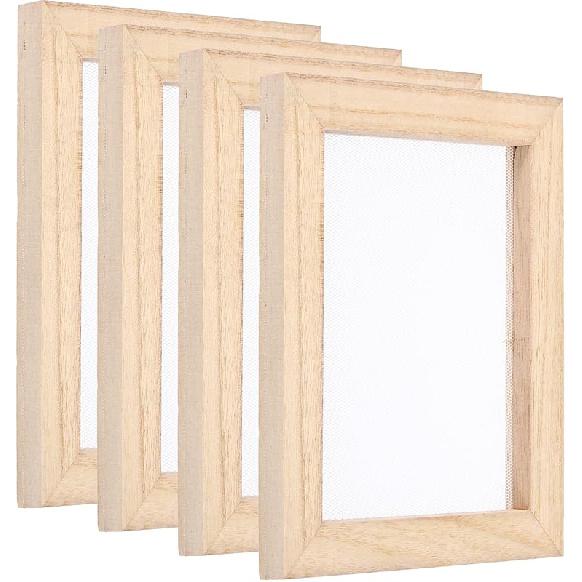 

PATIKIL Деревянная сетка для изготовления бумаги формата А5, 4 шт. 8,3 x 5,9 дюйма, одинарная форма для изготовления бумаги и декль, принадлежности для изготовления бумаги, рамка для изготовления бумаги своими руками A6