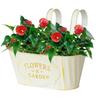Oval Metal Hanging Flower Pots Hangable Railing Planter Countryside Window Flower Boxes For Garden Yard, Fence Plant Pots