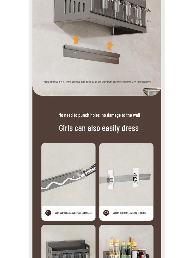 Multifunctional Kitchen Seasoning Rack: Multi-layer Storage for Seasonings, Knives, and Chopsticks