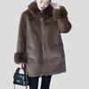 High-end Women's Mink Cashmere Coat Autumn Winter Thick Mid-length Loose Fit Hooded Mink Cashmere Fur Coat