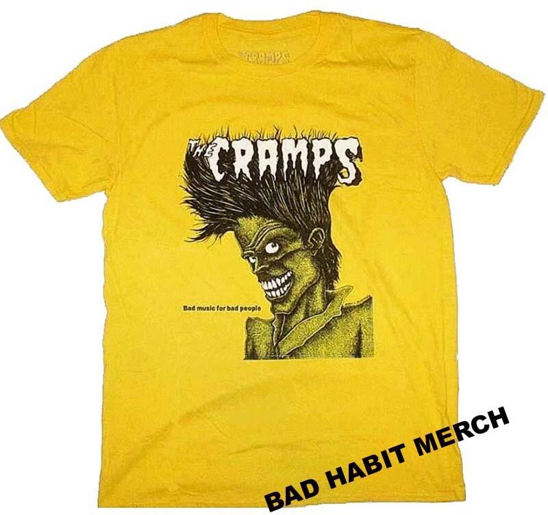 New Authentic The Cramps Bad Music for Bad People Yellow TShirt badhabitmerch Unisex T-Shirt M