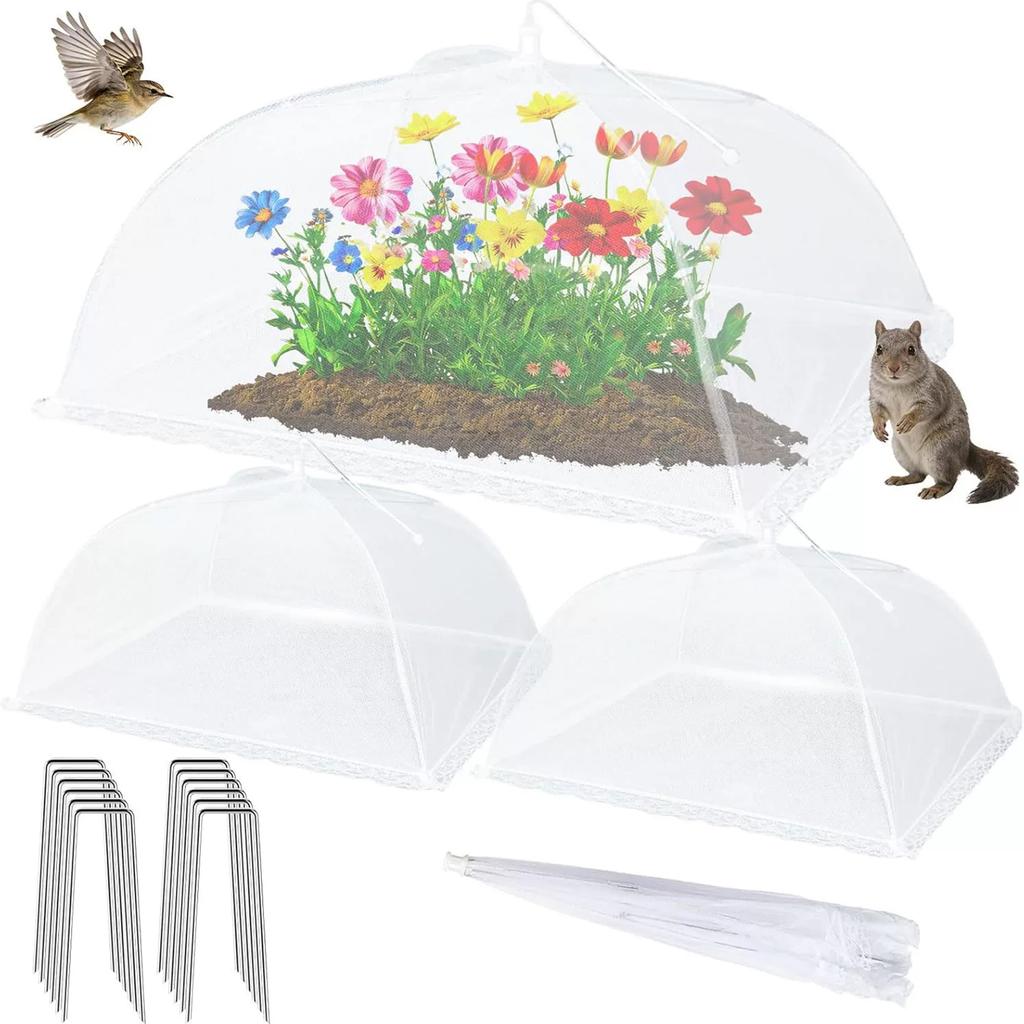 Pop Up Plant Protector Cover For Vegetable Garden With High-Density Mesh Anti Bird And Insect Barrier