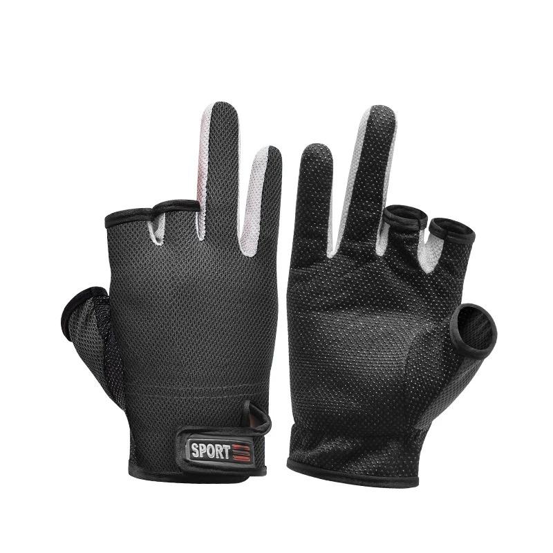 Рыболовные перчатки мужские летние защита от солнца проколов водоотталкивающие ультратонкие для дорожной подледной рыбалки специальное роса трехпалые летящие