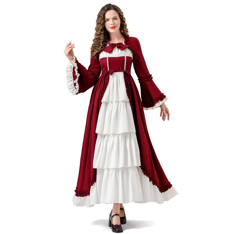 Halloween Vintage Medieval Dress Multicolor Court Dress