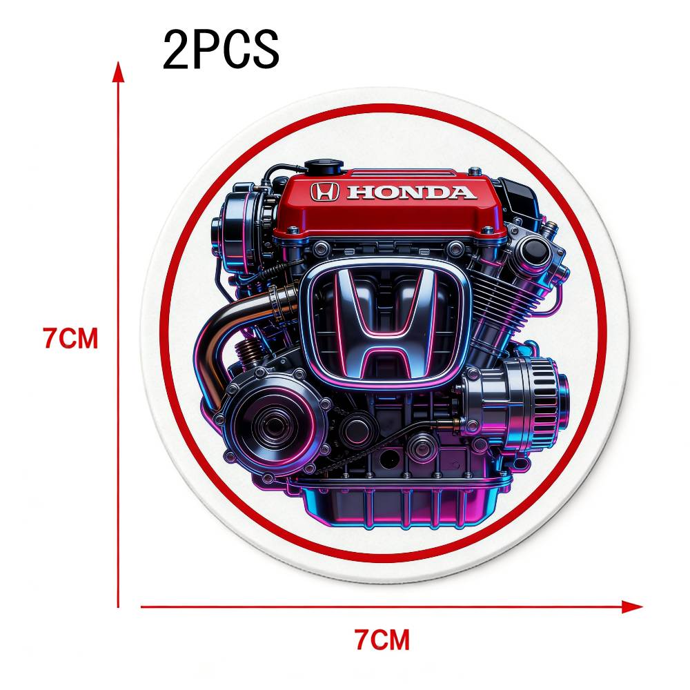 

Cool And Stylish for Honda Instrument Panel With VTEC Engine 2pcs 7x7cm Car Cup Holder Coaster PU Leather Anti-slip Car Interior 7x7cm