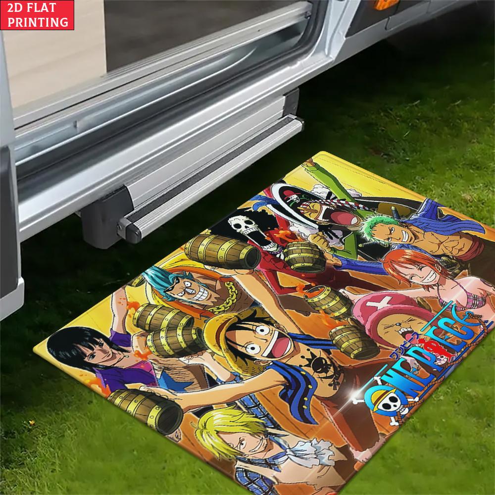 Anime Straw Hat Crew Party Doormat, Cartoon Character Non-slip Floor Mat, Decorative Entrance Rug for Home Living Room Bedroom