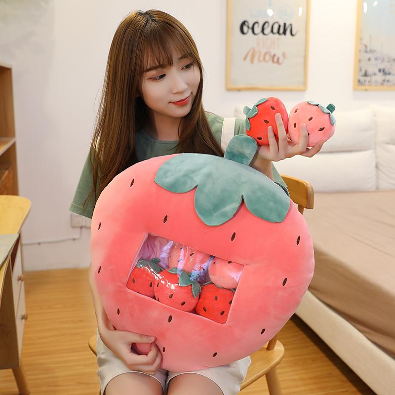 60cm Cute Plush Avocado Toy Cartoon Strawberry Stuffed Carrot Banana Pillow Fruit Kids Toy Kawaii Birthday Gifts