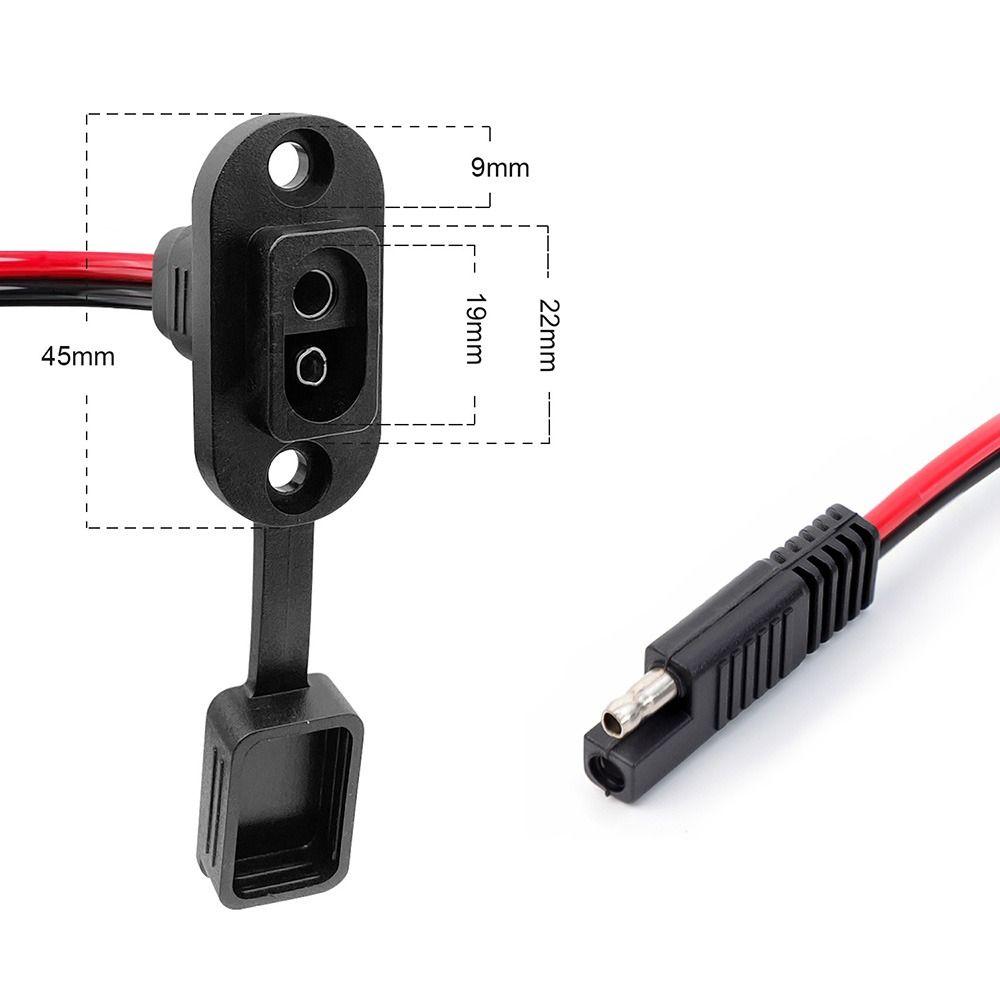 12AWG SAE Power Socket SAE Flush-Mountable Connector SAE Power Cord Socket Solar Panel Mount
