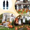 Twins Halloween Yard Signs Stakes Metal Spooky Twins Lawn Sign Stakes 2-pieces Halloween Ground Insertion Horror Decor For Porch