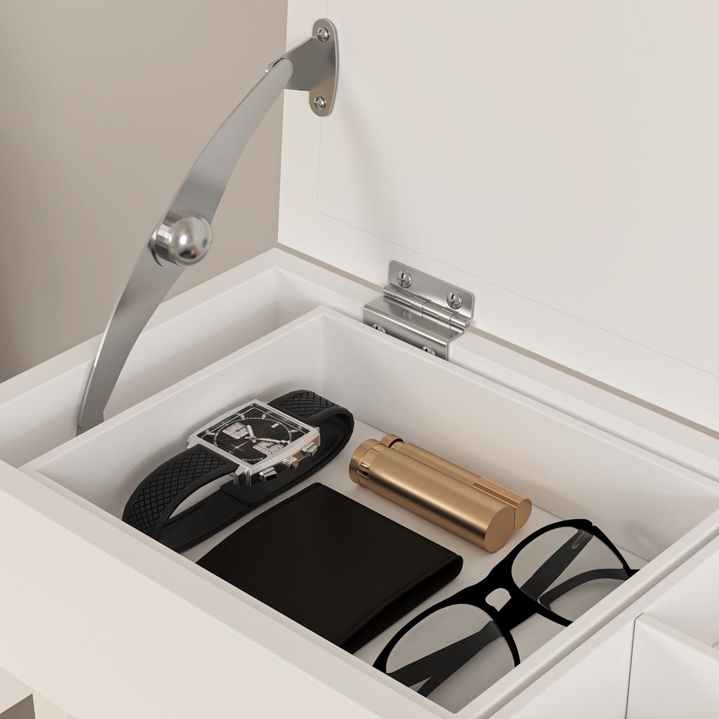 White Portable Clothes Rack, Clothes Rack with Storage Organizer