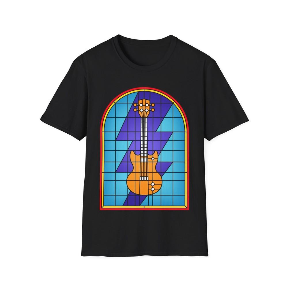 Stained Glass Guitar T-Shirt, Rock Music Fan Gift, Music Graphic Tee