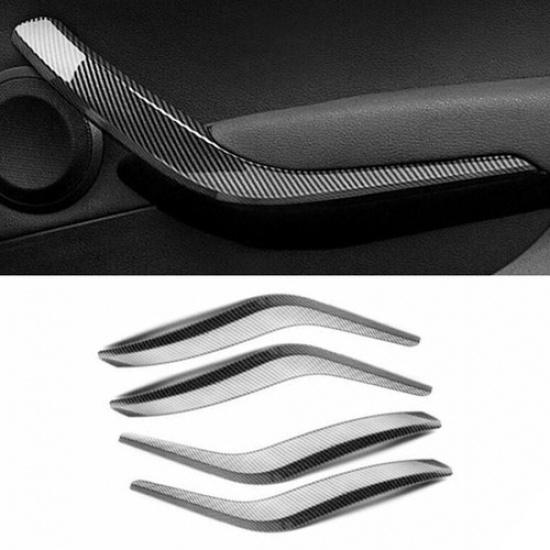 For BMW X1 E84 2010-2015 Carbon Fiber Car Inner Door Handle Armrest Cover Trim