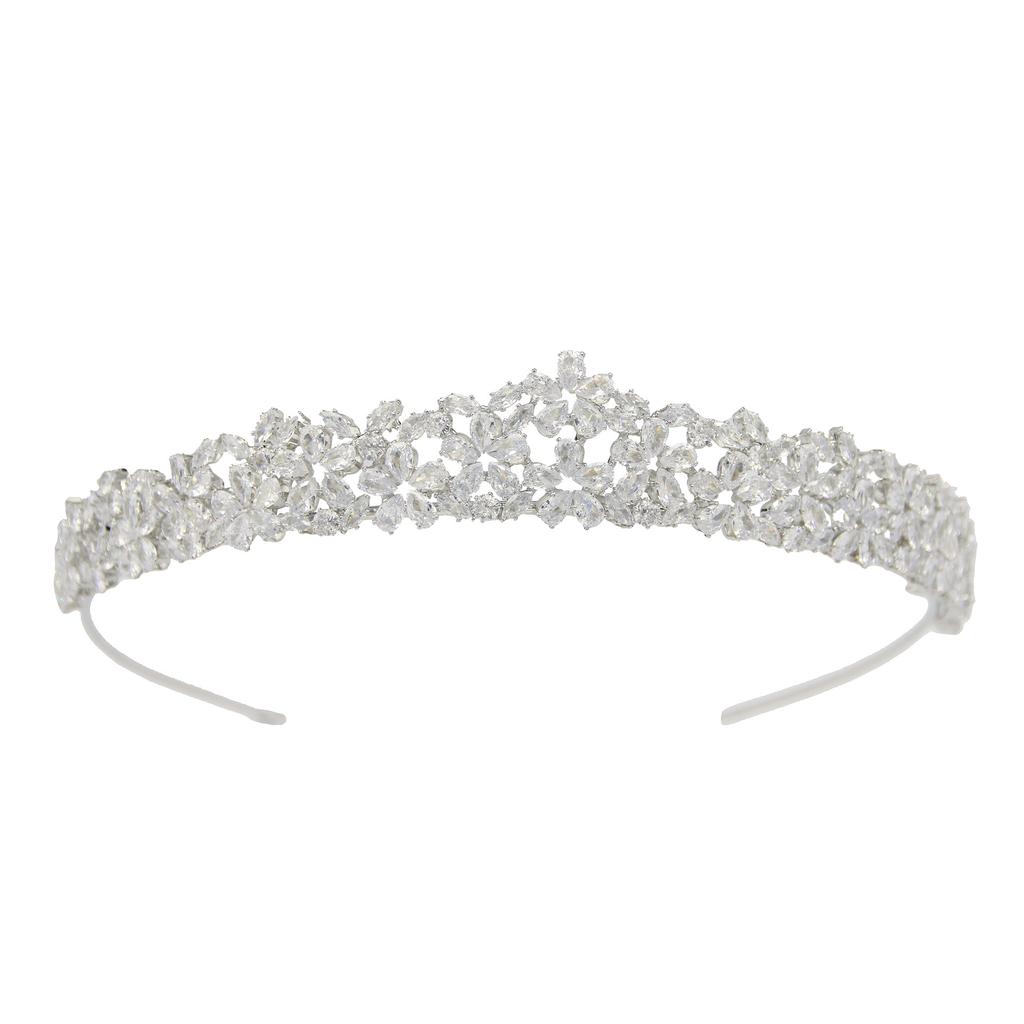 European and American Korean Style Bridal Hair Accessories Princess Crown Wedding Tiara Zircon Crown