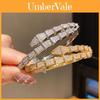 Animal Inspired Jewelry Braided Snake Shape Copper Bracelet With Zirconium Accents For Women