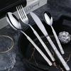 Stainless Steel Cutlery Set Steak Knife Fork and Coffee Spoon Stone Textured Handle High-end Suitable for Restaurants and Hotels
