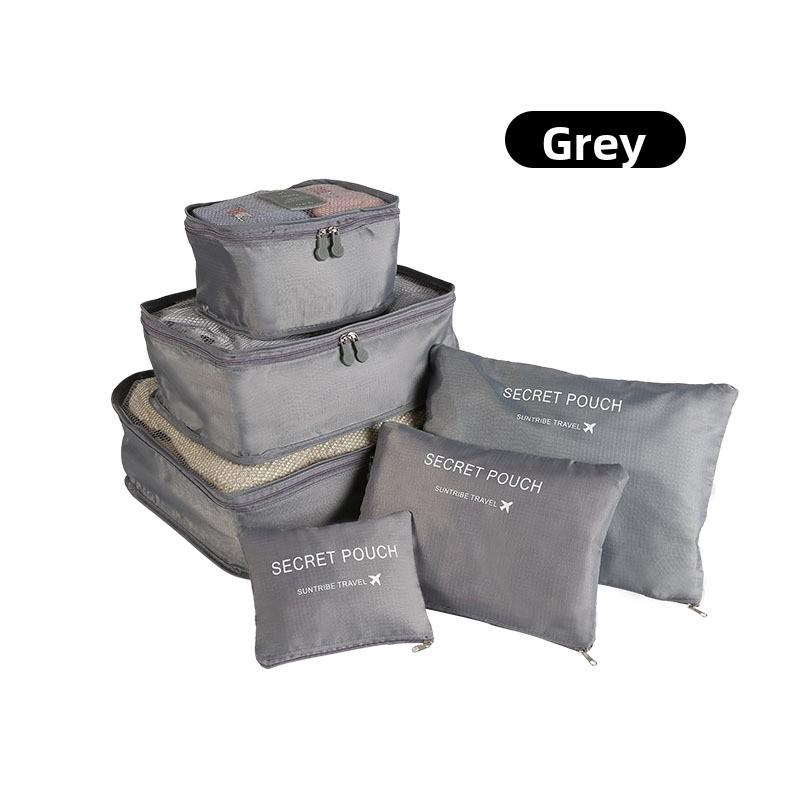 6-Piece Travel Organizer Set Packing Cubes with Shoe Bag and Laundry Pouch Portable Luggage Storage for Business Vacation 2190₽