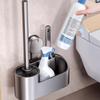 No Drill Design Toilet Brush Holder Suction Cup Mount Toilet Cleaning Brush  Gap Cleaning