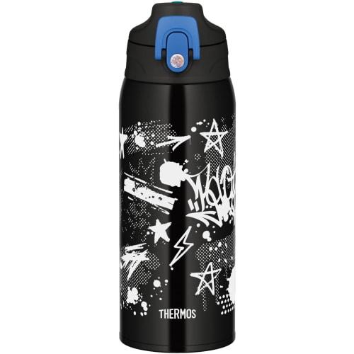Thermos Water Bottle, Vacuum Insulated 2-Way Bottle, 0.8L/0.83L, Black Blue, Direct Drinking, Includes Cup, For Children, Going to Kindergarten or Sch