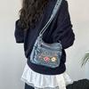 Lightweight Denim Zipper Crossbody Bag Stitching Line Embroidery Decoration Bag Hot Sale Casual Youth Women's Shoulder Bags