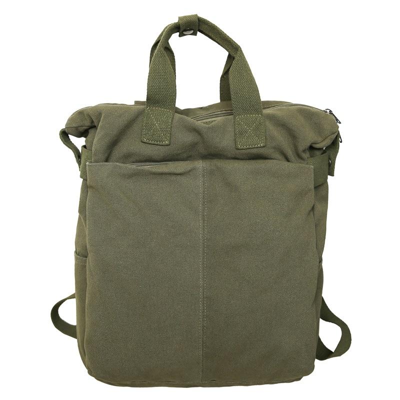 Plátěný jednobarevný studentský školní batoh Pánský velkokapacitní cestovní batoh