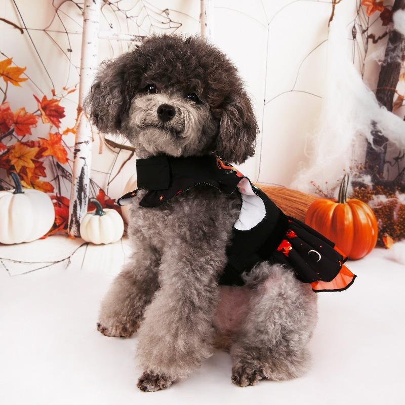 Halloween Pumpkin Witch Dress Christmas Reindeer Skirt Funny Festival Costume for Small Dogs Cats