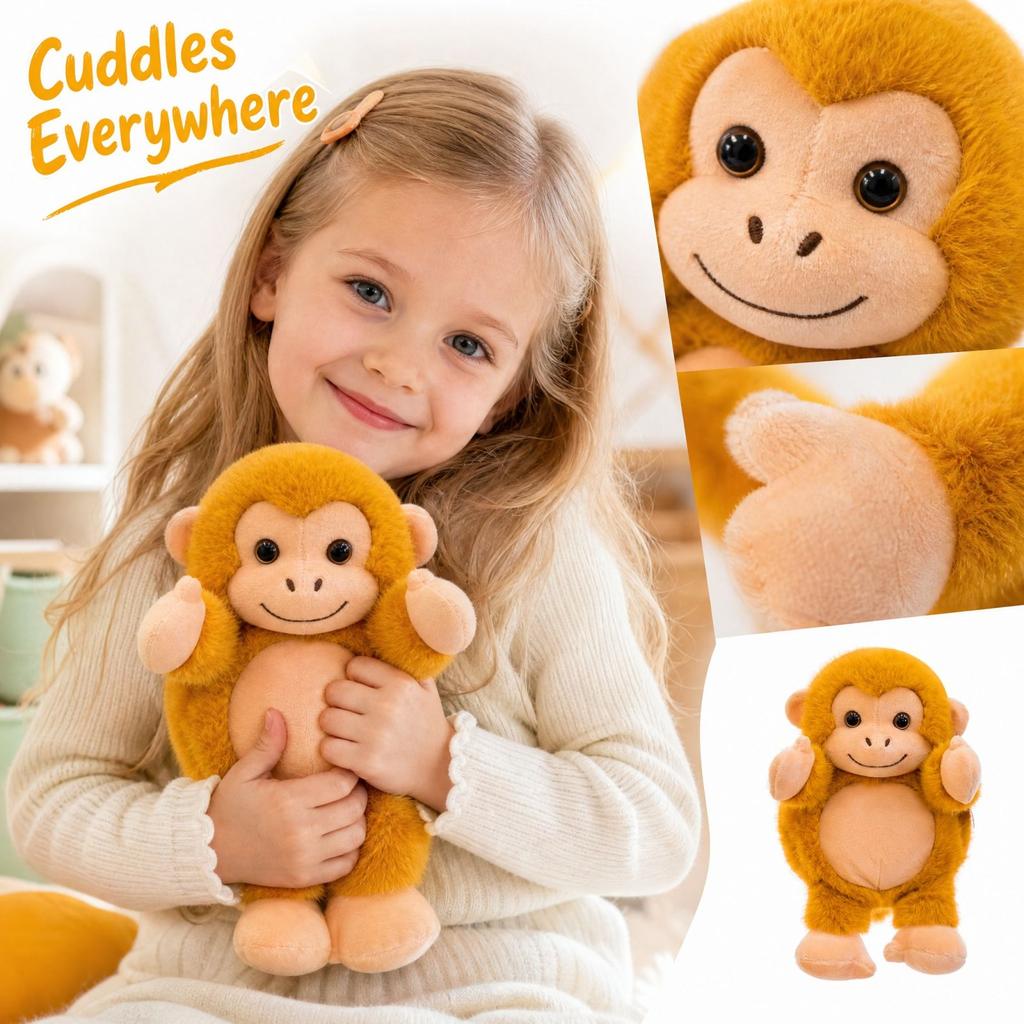 Cute Realistic Plush Toy Soft Stuffed Animal for Kids Play and Collectible Display
