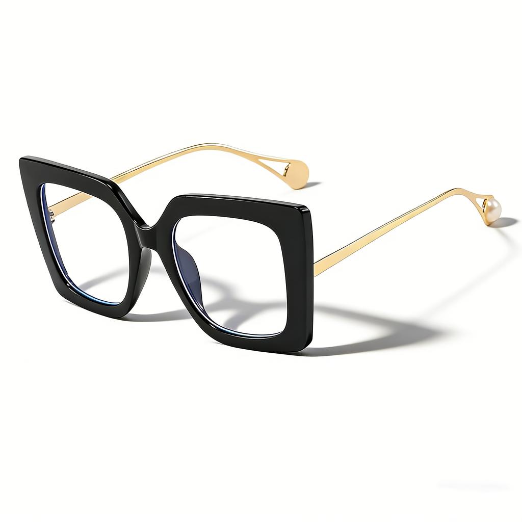 A Pair of Stylish Square Black Glasses for Women Featuring Exquisite And Fashionable Transparent Lenses Perfect As an Accessory for Everyday Outfits