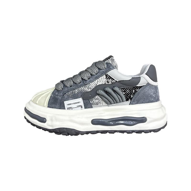 Shell head autumn new thick baseplate shoes color matching casual trendy shoes wear-resistant dad shoes dl