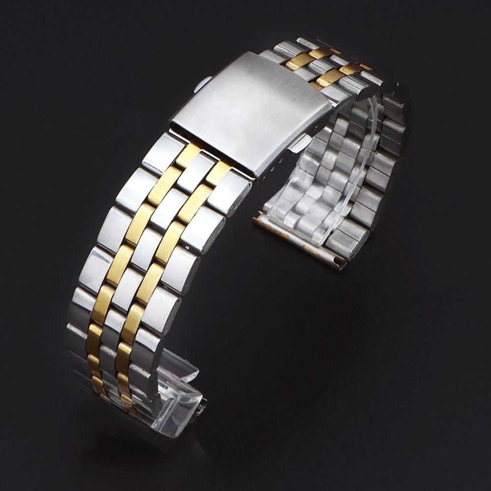 18mm 20mm 22mm Universal Stainless Steel Strap for Samsung Metal Band for Huawei Safefy Folding Buckle for Men Women Bracelet