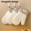Thick heat-resistant silicone and cotton gloves,double-layer,microwave oven,kitchen baking and barbecue insulation gloves