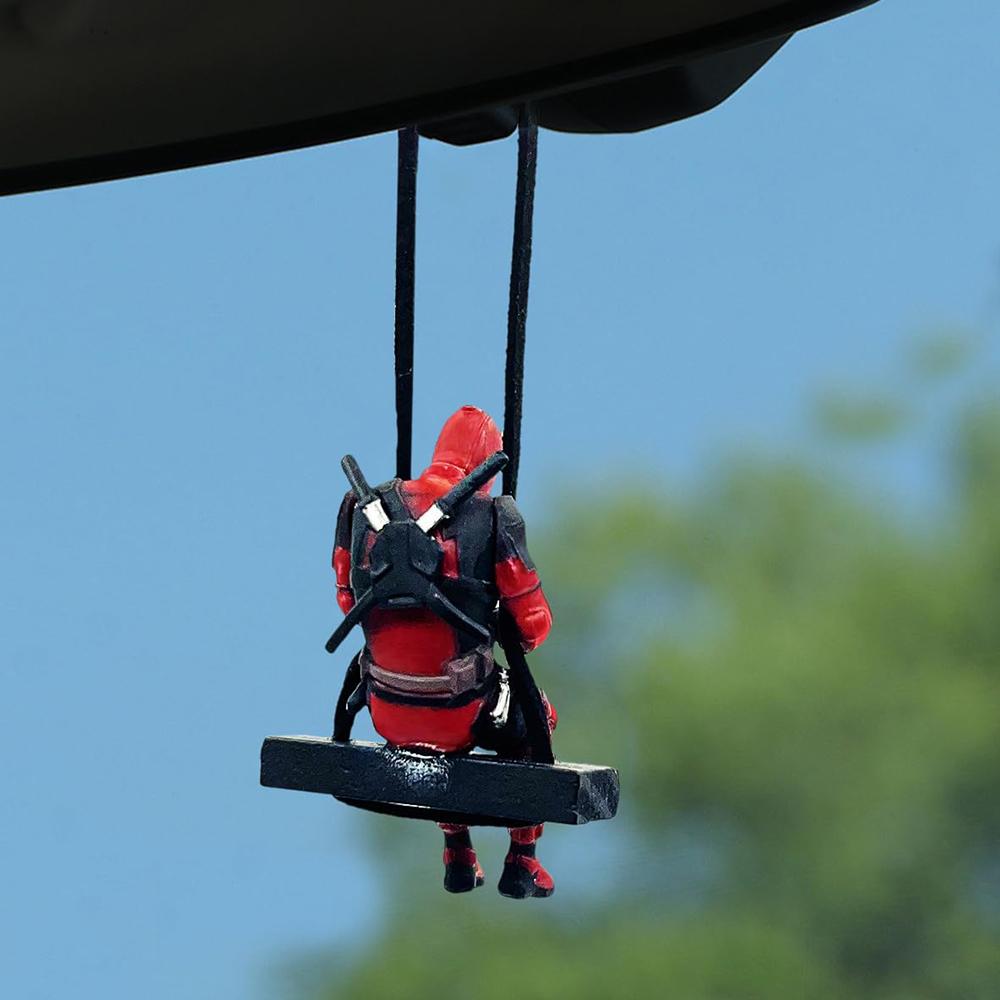 Deadpool Car Swinging Cute Ornament Rear View Mirror Decorations Accessories