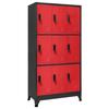 VidaXL Locker Cabinet Anthracite and Red 90x45x180 Cm Steel 339809