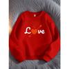 Heart Arrow Print Crewneck Sweatshirt, Warm Comfortable Long Sleeve Top