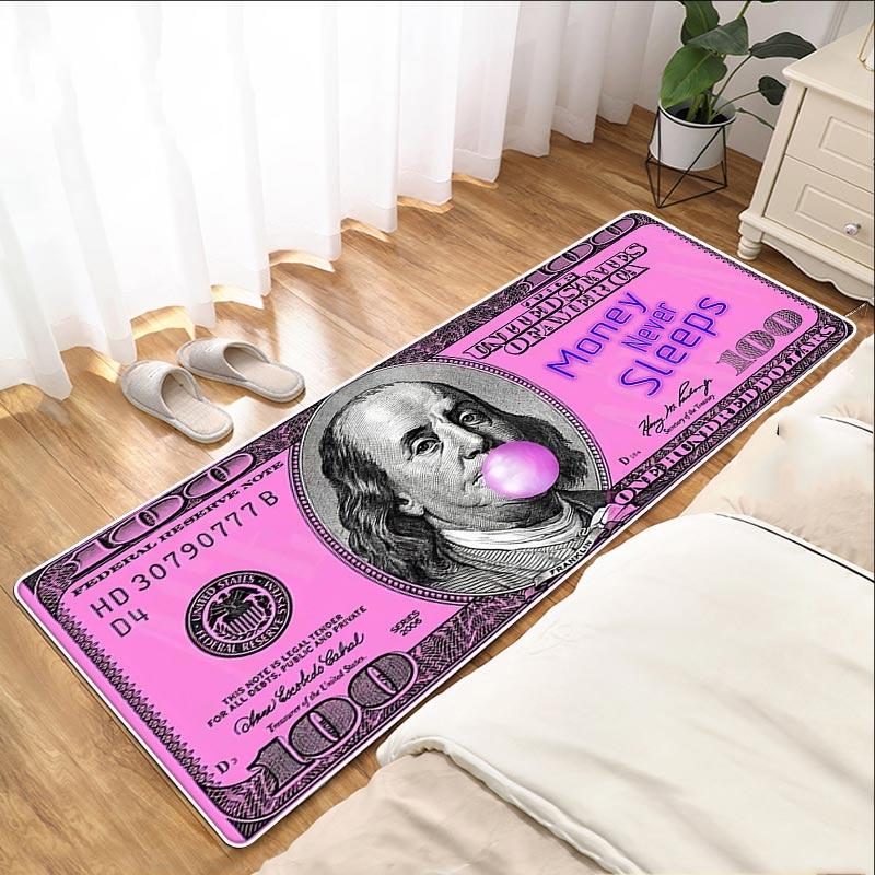 Dollar-Muster rutschfester Teppich für Wohnzimmer, Küche, Bad, Flur, Eingang, Heimdekoration, Bodenmatte