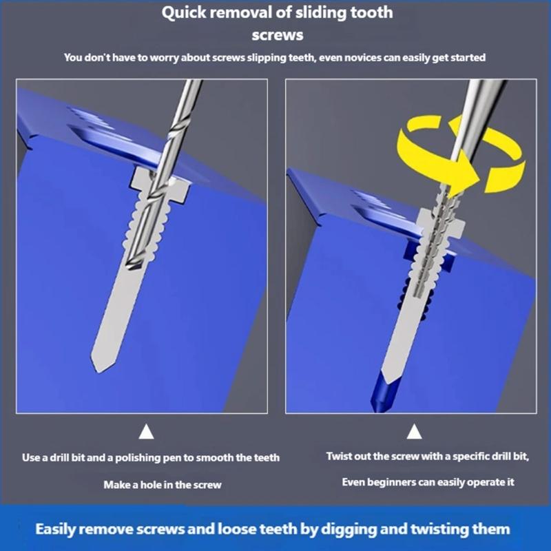 Screw Extractor Alloy Steel Drill Bit For Removing Stripped Phone Screws With Precisions Cutting And Antislip Design