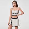 Women's Yoga Set with Built-in Bra, Shockproof Vest, Skirt, and Hip-Lifting Three-Quarter Pants