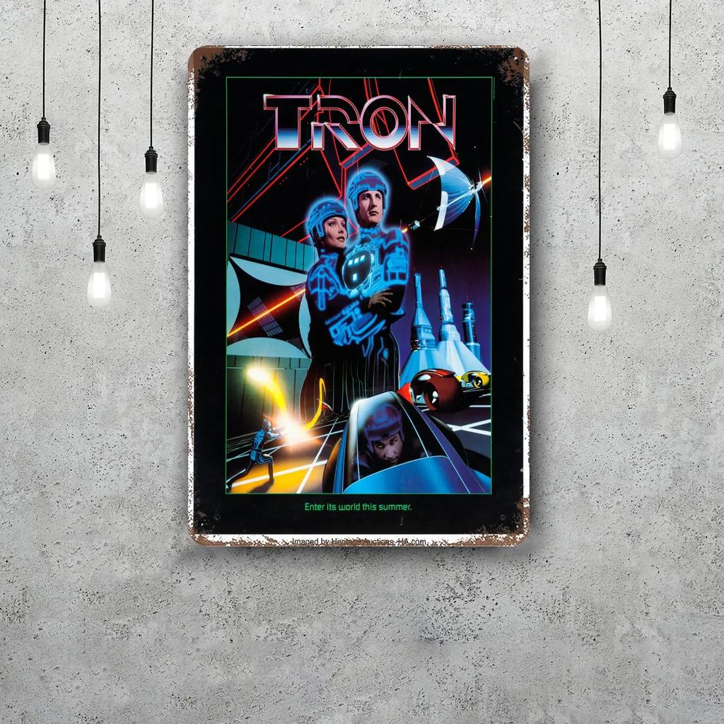 MINISO Tron Metal Signs Wall Decor Vintage Tin Signs Captain Metal Poster Decor for Bar Pub Club Wall Decoration