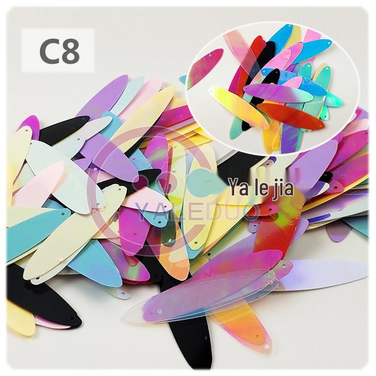 10x40mm Iridescent Gold Oval Double-Pointed Sequins for DIY Earring and Apparel Accessories