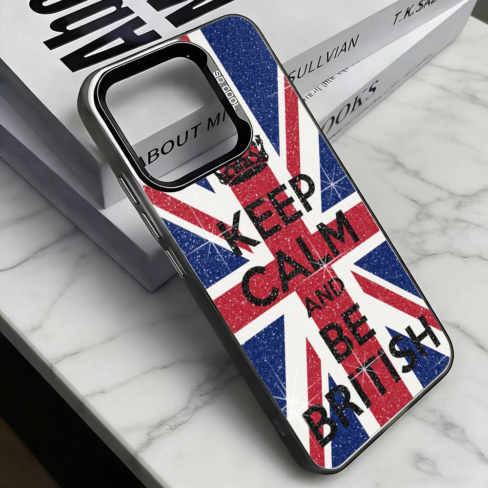 British National Flag Culture Phone Case For iPhone 17,16,15,14,13,12,11 Plus,Pro Max,XS,Colorful Silver Phone case Funda Cover