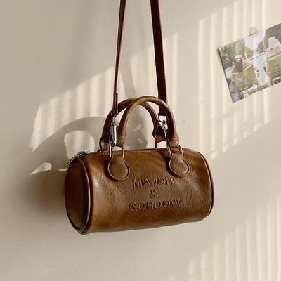 Popular Bags Autumn and Winter New Niche Messenger Bags Women's Retro Versatile Portable Cylindrical Bags