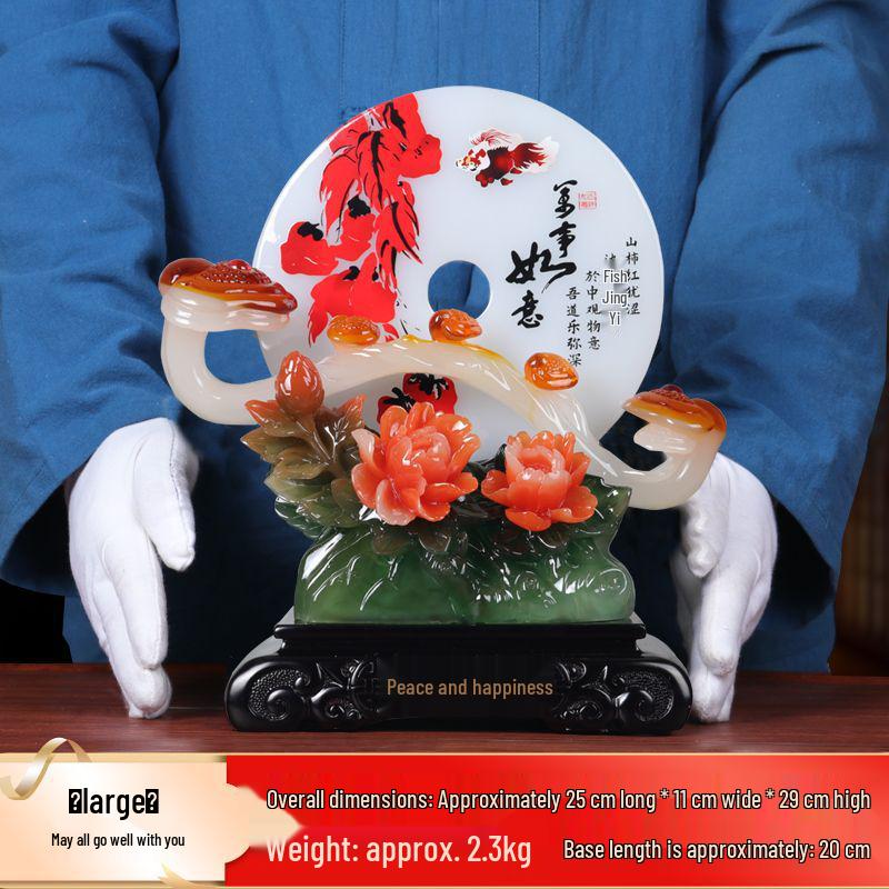 Ping An Kou Jade Stone Ornament for Wealth and New Home - Office and Living Room Decor