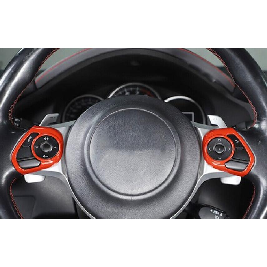 For Toyota 86 Subaru BRZ 2013-2022 Bright Red Steering Wheel Button Cover Trim