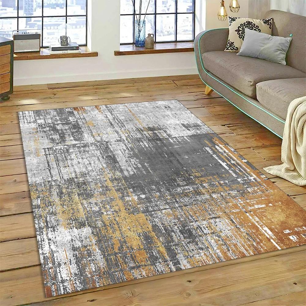 2025 New Style Bohemian Abstract Modern Art Geometry Carpet Rug for Living Room Bedroom Home Sofa Decoration,Non-slip Floor Mat