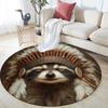 Animais Fantasiados em Estilo Indiano, Tapete Redondo, Tapete para Sala de Estar Quarto Sofá Sala de Jogos Decoração, Tapete de Chão Antiderrapante