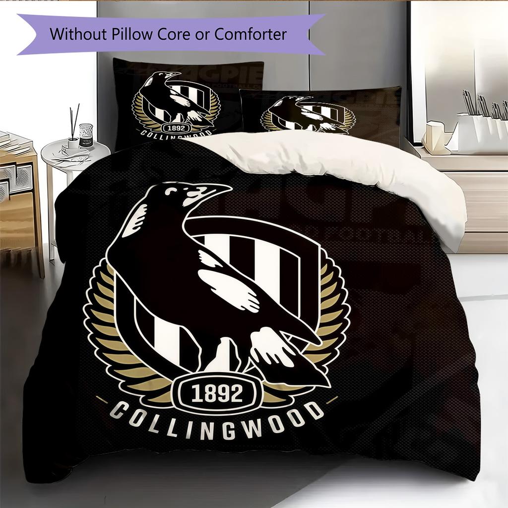 Magpies de Collingwood Set de Colcha con Patrón Decoración del Hogar Regalo (1 funda nórdica + 2 fundas de almohada sin relleno.)